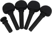 Yibuy Black Wood Tuning Pegs & End Set for 1/2 Size Violin Fiddle