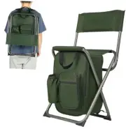 Backpack Cooler Chair Fishing Chairs with Backrest Folding Camping Stool