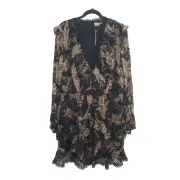 ASOS Dress Womens 16 Beaded Fairy Cottagecore Boho Ruffle Tiered Semi Sheer