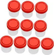 CLISPEED 10pcs Sample Cup Plastic Mug Plastic Cups with Lids Plastic Test Tubes Specimen Containers with Screw Caps Urine Plastic Cup Urine Specimen Cups with Lids Urine Specimen Containers