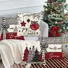 2Pcs 45x45cm Christmas Tree Cushion Cover Microfiber Sofa Pillowcase Bed