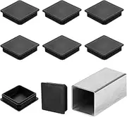 uxcell 3 1/2" (90mm) Square Tubing End Caps, 8 Pcs Plastic Hole Plugs Insert End Cap for Metal Tubing Post Chair Leg Table Bookshelves Furniture, Black