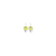 14k White Gold 5mm Princess Cut Peridot Leverback Earrings