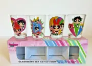 The PowerPuff Girls Glassware Set of 4 Shot Glasses 1.5ml By Cartoon Network NEW