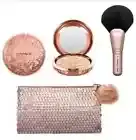 MAC Cosmetics Whisper of Gilt Gold Highlighter Brush Snow Ball Face Bag Set New