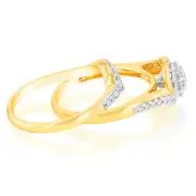 Luminesce Lab Grown 1/2 Carat Bridal Set Diamond Ring in 9ct Yellow Gold, R