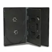 25 Standard 14mm Black 6 Disc DVD Storage Case Box with Tray for CD DVD Disc