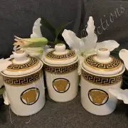 Kitchen Canister Storage Container Set of 3 Tea Coffee Sugar Tins Medusa Classic