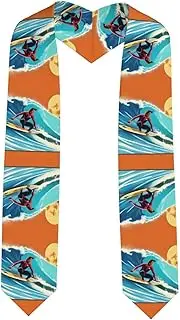 [SKKNT] Hawaiian Surfer On Wavy Print Print Graduation Shawl Stole For Academic Commencements Honor Sash Congratulations Gift