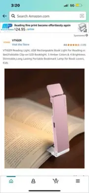 VTIGER Reading Light, USB Rechargeable Book Light for Reading in Bed
