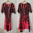 NATORI M Multicolored Ombre' Kimono Sleeve Pull Over Dress With Belt M NWT