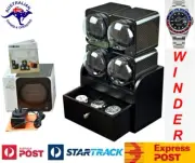 BOXY Fancy Brick CARBON FIBRE LOOK Quad Automatic Watch Winder System :4FCF-B2