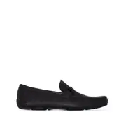 [Ferragamo] Ferragamo Front 4 Leather Loafers 7.5 US BLACK