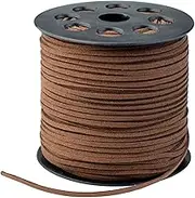3mm x100 Yards Coffee Suede Cord Suede Lace Faux Leather Cord with Roll Spool for Bracelet Necklace Beading DIY Handmade Crafts