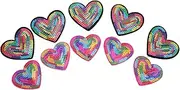 Hohopeti 10pcs Color Sequins DIY Clothing Patches Heart Shaped Appliques for Clothes Handbags Shoes and Hats Stylish and Backgrounds for Unique Fashion Repair and Decoration