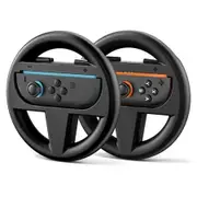 2 Packs Steering Wheel for Switch 2 Joy Con,Switch 2 Racing Wheel for Ma-rio Kart World & 8 Deluxe,NS2 Racing Games Accessories with Ergonomic Design Black