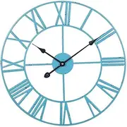 Outdoor Garden Wall Clock, Roman Numeral Clock Garden Clocks Waterproof Indoor Decoration Outdoor Wall Clock Giant Open Face Metal
