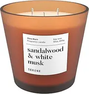 [Hidden Label] Large Scented Candle, Sandalwood & White Musk, 30oz 3 Wick Huge Candle, Huge Slow Burn Natural Soy Candles for Home Scented