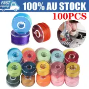 100PCS Multicolor Thread Spools Sewing Machine Bobbins Thread Embroidery AU NEW