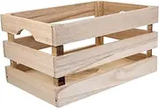 SOLUSTRE Large Storage Holder Wooden Storage Crate Laundry Pouch Hamper Boxes Empty Crate Box