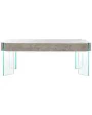 Safavieh Katelyn Rectangular Contemporary Glass-Leg Coffee Table