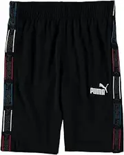 [PUMA] Boys' Core Essential Athletic Shorts, Mesh Tape Black, Small