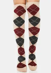 [MeMoi] Argyle Cashmere Blend Knee High Socks