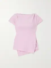 [Isabel Marant] Isabel Marant - Sebani Asymmetric Cotton-jersey T-shirt - Pink - small small Pink
