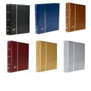 [Lighthouse] Padded Leatherette A4 Stockbook w/ 64 Black Pages - Bronze