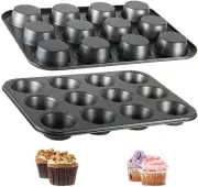 Square Muffin Pans - 6/12 Cups Carbon Steel Muffin Tray Bakeware Cake Tools Pan