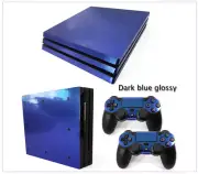 Sony PS4 Pro Console and Controller Skins / Decal -- Dark Blue Glossy Film (DBG)