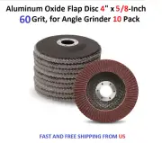 Aluminum Oxide Flap Disc 4" x 5/8-Inch, 60 Grit, for Angle Grinder 10 Pack