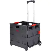 JJRING Folding Rolling Crate, Portable Utility Cart, Collapsible Handcart Sho...