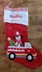 Pottery Barn Kids Dog Fire Engine Quilted Christmas Stocking Dalmation BRADLEY