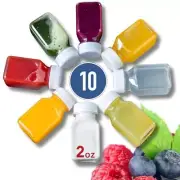 10pcs 2oz plastic containers with lids - Ginger shot bottles - Freezer Safe L...