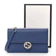 GUCCI Dollar Calfskin Interlocking GG Chain Wallet Purse Logo Bag