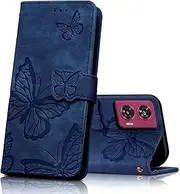 [CXTcase] Mobile Phone Case for Motorola Edge 50 Fusion Case, Protective Flip Case for Motorola Edge 50 Fusion, PU Leather Magnetic Butterfly Leather Case for Motorola Edge 50 Fusion, Blue