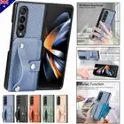 For Samsung Galaxy Z Fold 4/3/2 5G Leather Card Wallet Case Cover With Wristband