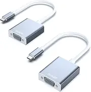 BENFEI USB-C to VGA Adapter, 2 Pack USB C (Thunderbolt 3) to VGA Adapter for iPad Pro 2018, MacBook, Dell XPS, Surface Book 2, Galaxy S9/S8, Huawei Mate 20/10 etc.