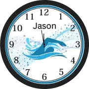 Personalized Clock -Swimming Clock, Swimmer, Swimming, Water Sports, Man Cave