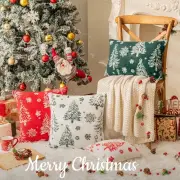Xmas Tree Pattern Pillow Cover Soft Knitted Cushion Cover for Couch