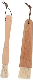 Cooking Grill Brush Set 2-Piece Basting Brush Wood Handle for Efficient Sauce Application