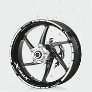 Stickers Motorcycle Hub Stickers Reflective Rim Stickers Logo Reflective Stripe Decals for Xmax 250 300 Xmax300 Xmax250 (Color : White)