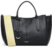Radley London Hillgate Place Women's Medium Leather Open Top Satchel Bag Black