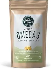 Vegan Omega 3 Algae Oil - EPA + DHA (280mg), 90 Capsules, 3 Months Stock