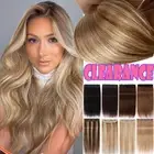 Balayage Clip in Human Hair Extensions ONE PIECE Weft 100% Real Remy Hair Blonde