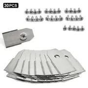 30Pcs for Husqvarna Lawn Mower Stainless Steel Replacement Cutting Blades, 35x18mm - Silver