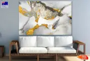 Grey & Gold Abstract Design Wall Canvas Home Decor Australian Made Quality