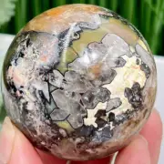 Mosaic Chalcedony Quartz Sphere RARE Healing Crystal Ball 242g 57mm Diameter