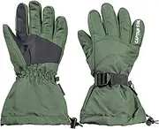 Captain Stag Men's Gloves, Waterproof, Cold Protection, Long Boa Lining, S - XL Size, Black/Olive